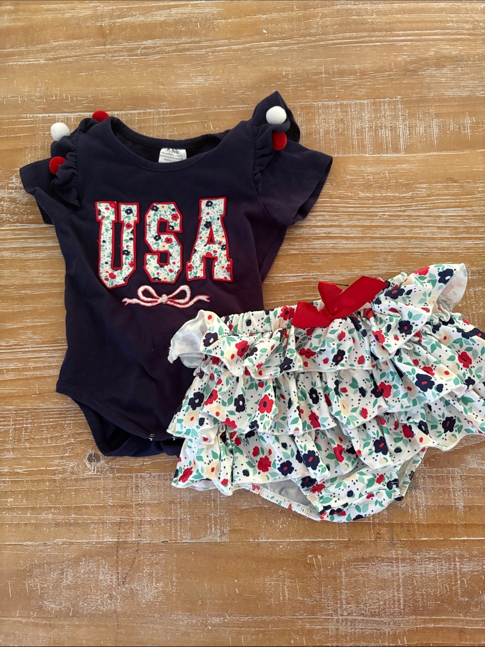 NWOT USA Baby Girl Outfit 12-18M